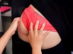 Mjukporr asiatisk trosa stocking office tease