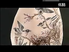 Chino konst kroppsmålning i chine